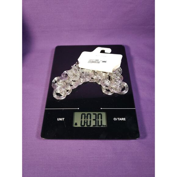 Cato "C Est. 1946" Silver Tone Ring Necklace, Graduating Linked Swirl Rings, NWT - Picture 14 of 14